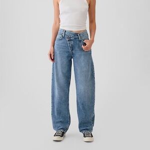 GAP High Rise Crossover Barrel Jeans Size 29